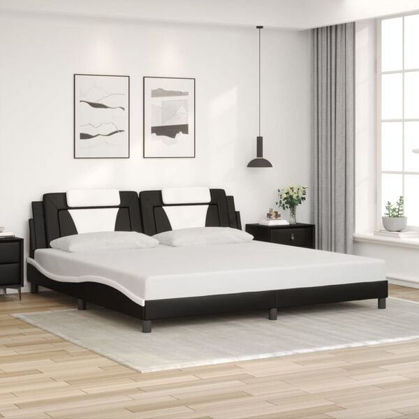 vidaXL Bed Frame Black and White