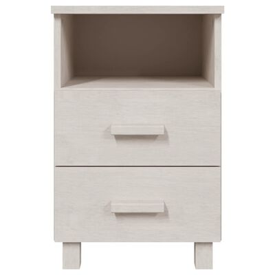 vidaXL Bedside Cabinet HAMAR White 15.7"x13.8"x24.4" Solid Wood Pine