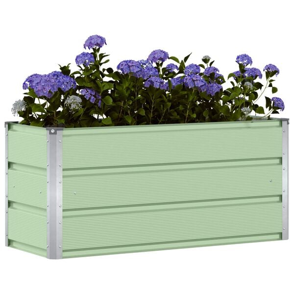 vidaXL Planter Green 39.37 x 15.75 x 17.72 in Steel