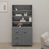vidaXL Highboard Set of 2 Dark grey Solid pine wood, MDF Large