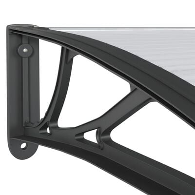 vidaXL Door Canopy Black 118.1"x39.4" Polycarbonate