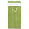vidaXL Bamboo Laundry Basket with 2 Sections Green 26.4 gal