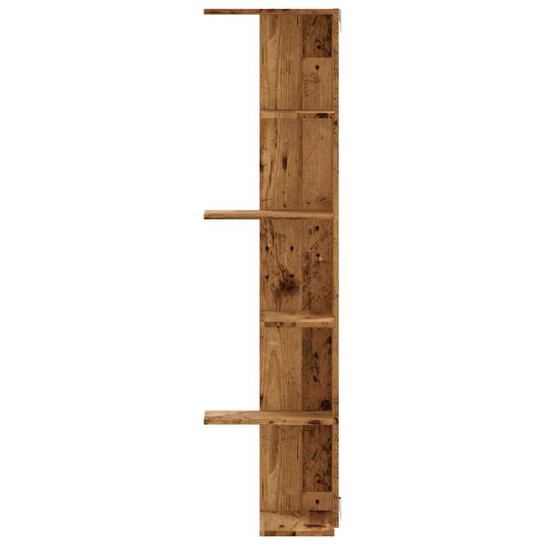 vidaXL Wall Corner Shelf Old Wood Engineered Wood 55.1 in tall Modern