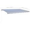vidaXL Retractable Awning Blue and White