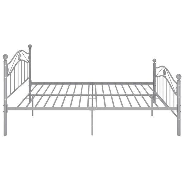 vidaXL Bed Frame Grey Powder-coated metal Full Durable Bed Frame