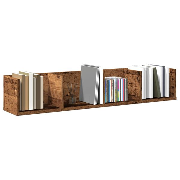 vidaXL Wall Shelf Old wood Engineered wood 39.4 in wide Wall mounting