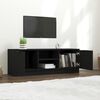 vidaXL TV Cabinet Black Engineered wood Medium TV Cabinet Rectangular