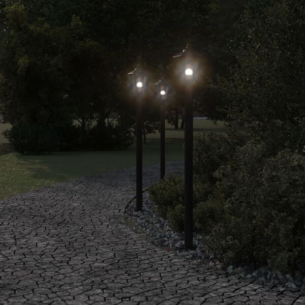vidaXL Outdoor Floor Lamp Black Stainless Steel 47.2 in height