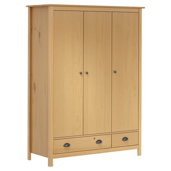 vidaXL Wardrobe Honey brown Solid pine wood Medium Wardrobe