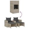 vidaXL 5 Piece Patio Sofa Set with Cushions Stackable Light Grey Poly Rattan