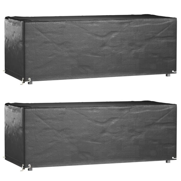 vidaXL Garden Furniture Cover Set of 2 Black Polyethylene