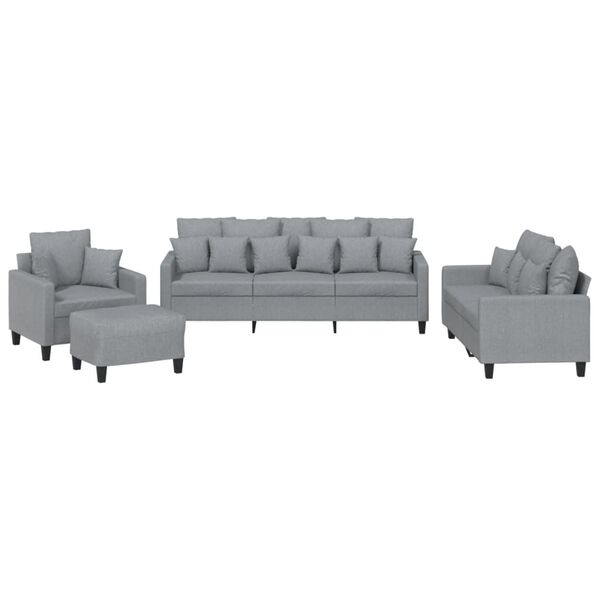 vidaXL Sofa Set Light Grey