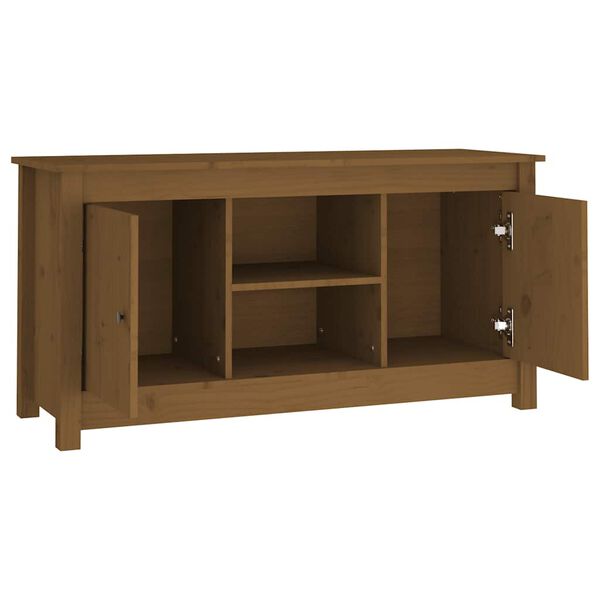 vidaXL TV Cabinet Honey brown Solid pine wood Medium TV Cabinet