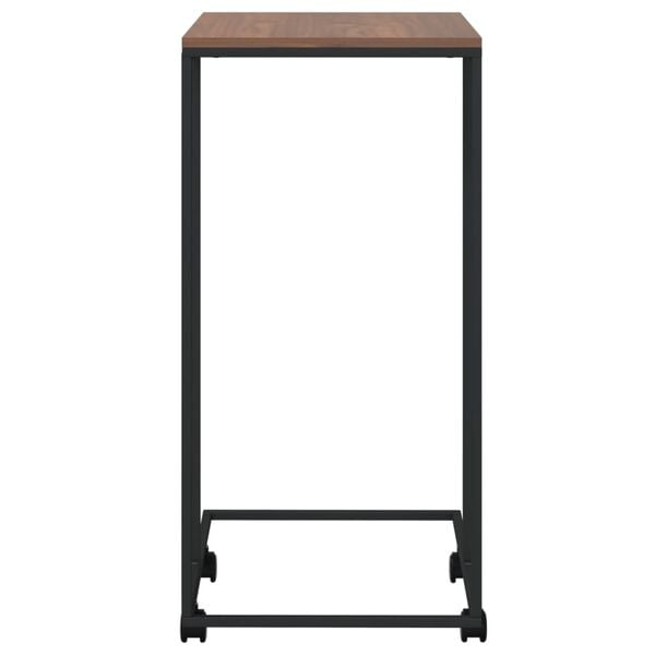 vidaXL Side Table Black and brown Engineered wood, Iron Compact Portable