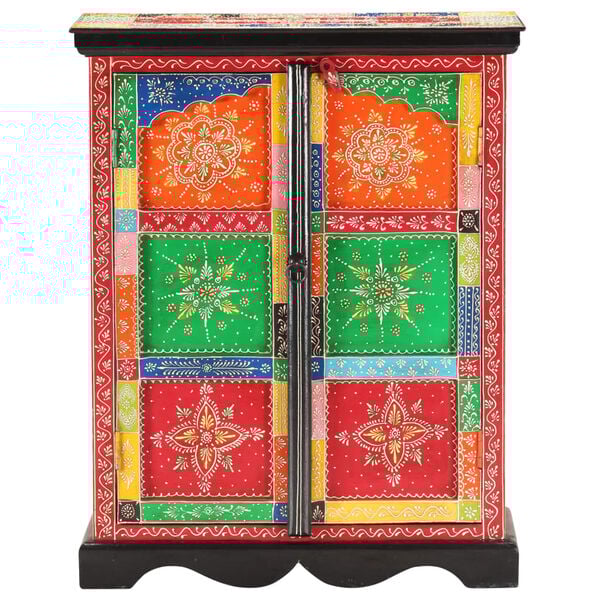 vidaXL Hand Painted Sideboard 23.6"x11.8"x29.5" Solid Mango Wood