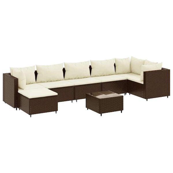 vidaXL Patio Lounge Set Brown, Cream White