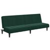 vidaXL Sofa Bed Dark Green Velvet, Wood, Foam, Plastic 2-Seater Foldable