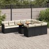 vidaXL Garden Sofa Set Black, Cream White