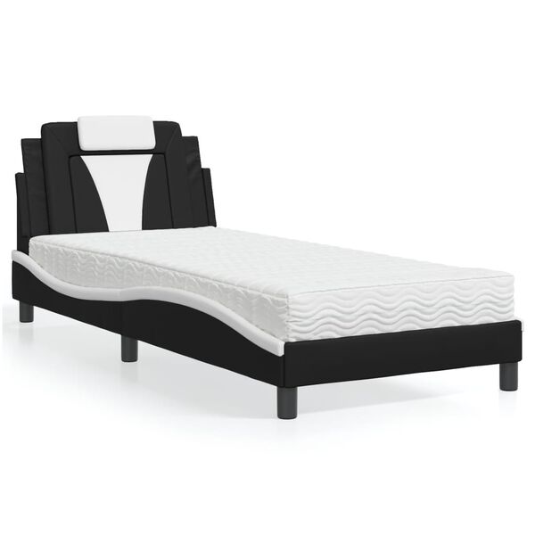 vidaXL Bed Black and White