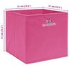 vidaXL Storage Box Set of 4 Pink Non-woven fabric (100% polyester)