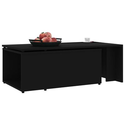 vidaXL Coffee Table Black 59.1"x19.7"x13.8" Engineered Wood