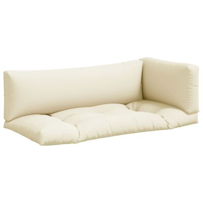 vidaXL Pallet Cushions 3 pcs Sand Fabric
