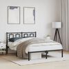 vidaXL Bed Frame Black Powder-Coated Steel Double Bed Frame