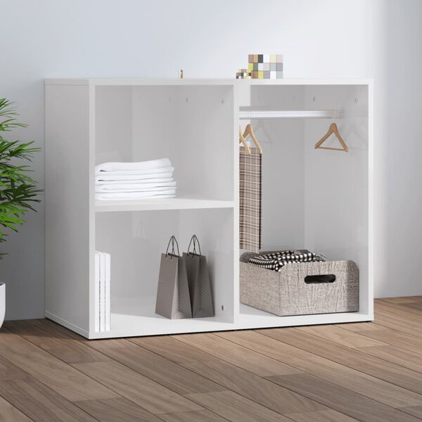 vidaXL Dressing Cabinet High gloss white Engineered wood Medium Storage