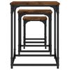 vidaXL Nesting Coffee Table Set of 3 Smoked Oak Engineered Wood Small