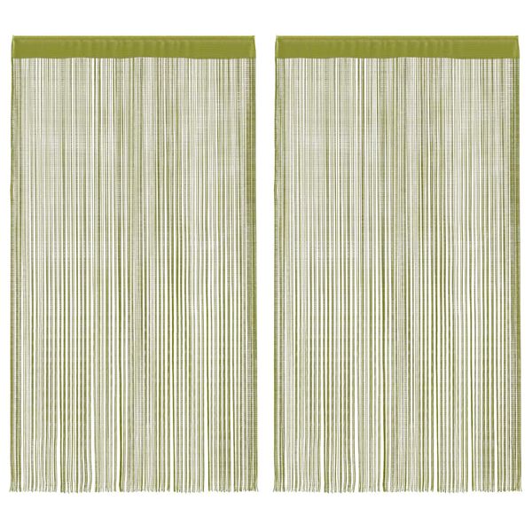 vidaXL String Curtains 2 pcs 39.4x98.4" Green