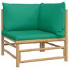 vidaXL Garden Lounge Set Green Bamboo, 100% polyester Large Modular