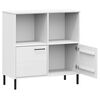 vidaXL Bookcase White Solid pine wood, metal Medium Bookcase