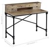 vidaXL Writing Desk Natural Mango Wood Solid Mango Wood and Steel Medium