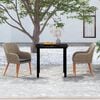 vidaXL 3 Piece Patio Dining Set with Cushions Brown