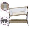 vidaXL Baby Bed With Mattress Taupe Linen fabric, mesh, iron Standard