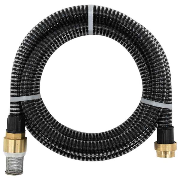 vidaXL Suction Hose Black PVC, Brass 49.2 ft length Durable