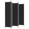 vidaXL 5-Panel Room Divider Black 98.4"x86.6" Fabric