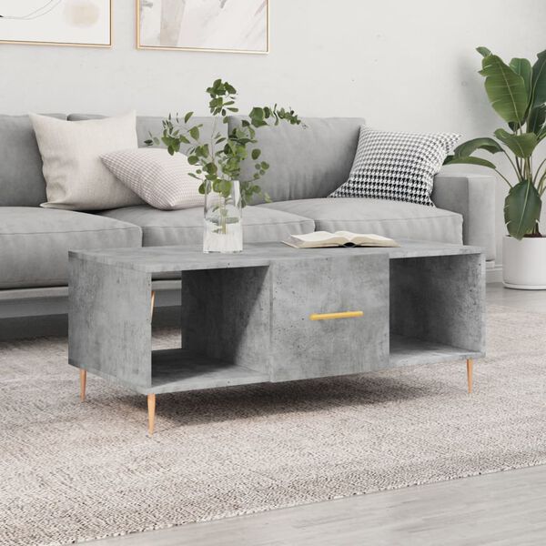 vidaXL Coffee Table Concrete Gray Engineered Wood and Iron Medium