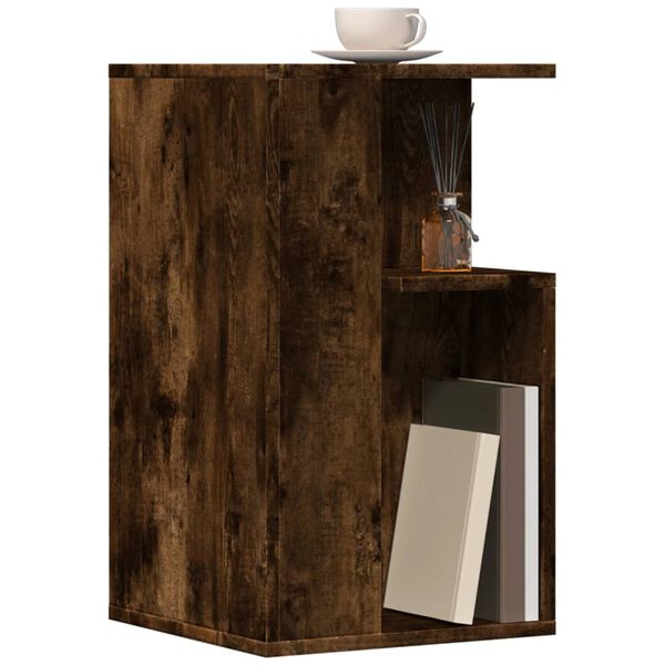 vidaXL Side Table Smoked oak Engineered wood Small Side Table Square