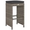 vidaXL Garden Bar Stool Set of 6 Grey PE rattan, powder-coated steel