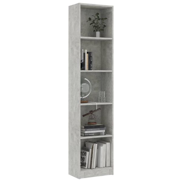 vidaXL Book Cabinet Concrete Grey Engineered Wood