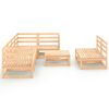 vidaXL Garden Lounge Set Brown Solid Pine Wood Stackable