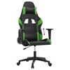 vidaXL Gaming Chair Black and Green Faux Leather