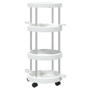 vidaXL Cleaning Trolley Silver and white