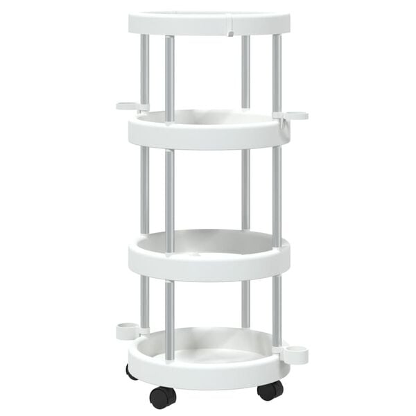 vidaXL Cleaning Trolley Silver and white