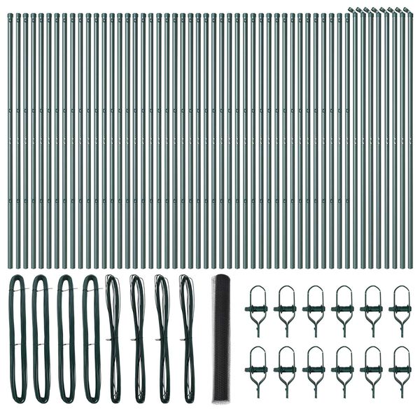 vidaXL Fence with Posts Gray 1.2 x 100 m PVC-coated steel