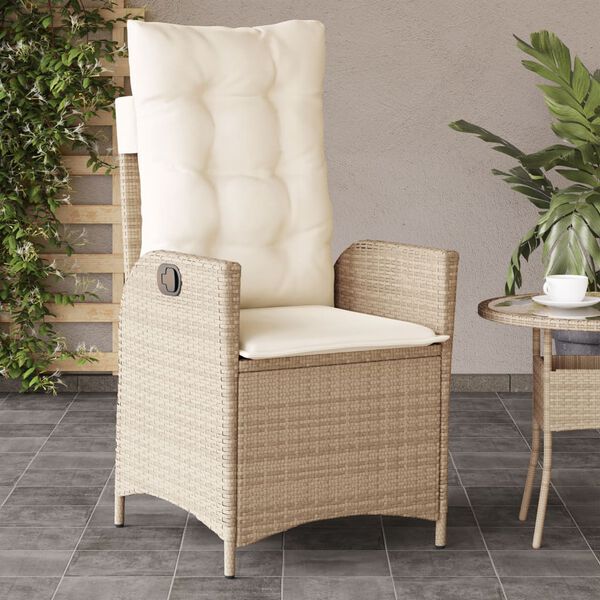 vidaXL Reclining Garden Chair Set of 2 Beige