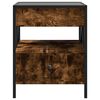 vidaXL Bedside Table Smoked Oak Engineered wood, Glass, Steel Medium