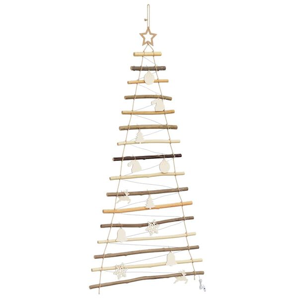 vidaXL Christmas Tree with 80 LEDs Natural 59.1" Solid Ash wood
