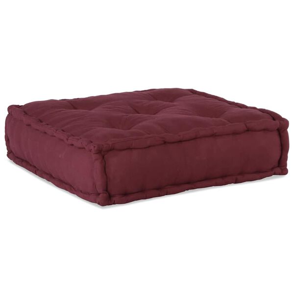 vidaXL Pouffe Maroon 100% cotton 27.6 x 27.6 x 14.2 in Modular Pouffe